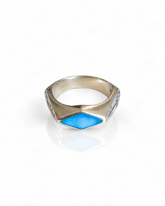 Sterling Silver Ring with Kingman Turquoise