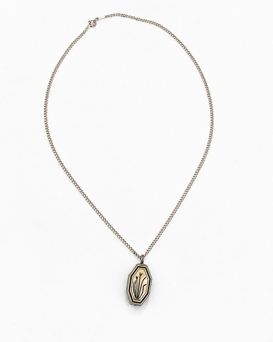Engraved Ocotillo Sterling Silver Pendant