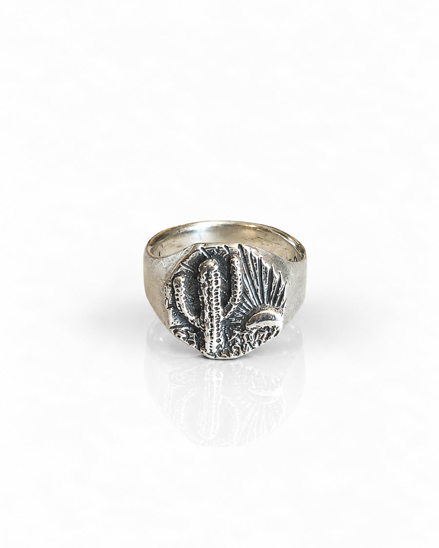 Sterling Silver Saguaro Signet Ring