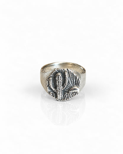 Sterling Silver Saguaro Signet Ring