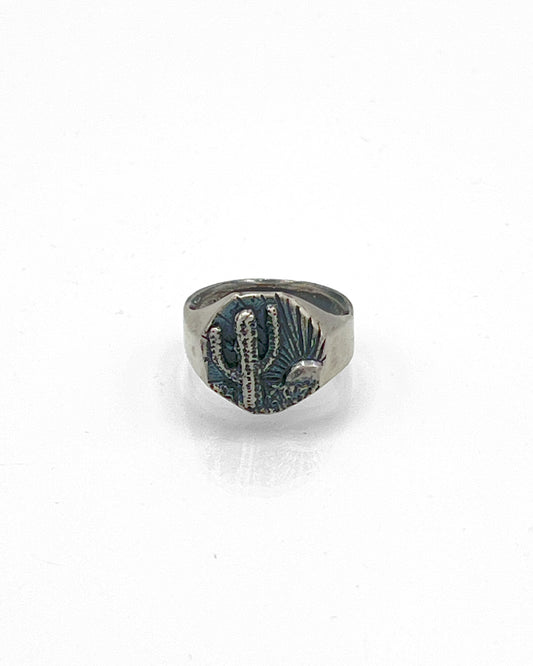 Sterling Silver Saguaro Signet Ring