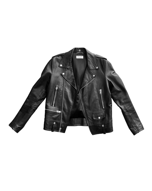 SAINT LAURENT PARIS — L01 CLASSIC LEATHER MOTORCYCLE JACKET (M)