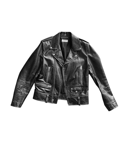 SAINT LAURENT PARIS — DISTRESSED LEATHER L01 MOTORCYCLE JACKET