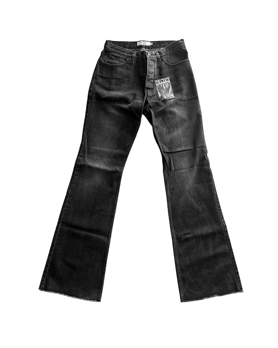 YVES SAINT LAURENT RIVE GAUCHE — 2004 TOM FORD-ERA BLACK FLARED JEANS (30)