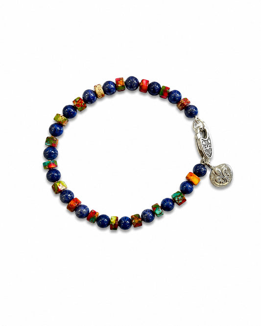 Rainbow Jasper and Sodalite Bracelet