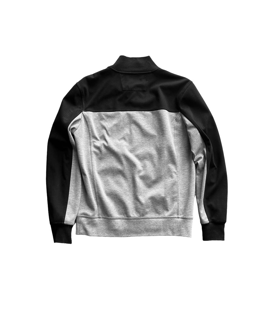 BANANA REPUBLIC BLACK & HEATHER GRAY COLORBLOCK SOFT SHELL JACKET (M)