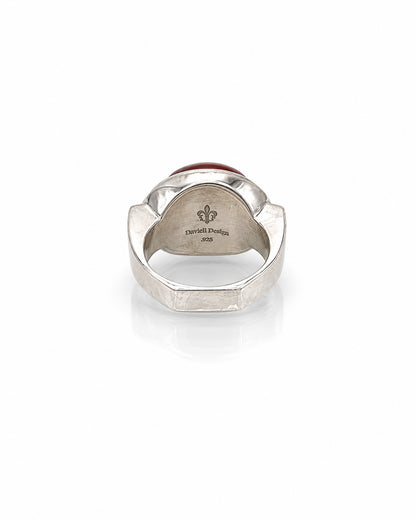 Sterling Silver Ring with Oval Stone in Bezel Mount