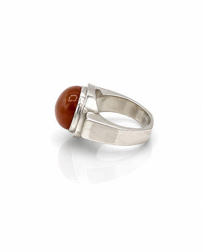 Sterling Silver Ring with Oval Stone in Bezel Mount