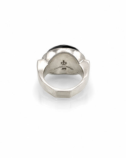 Sterling Silver Ring with Oval Stone in Bezel Mount