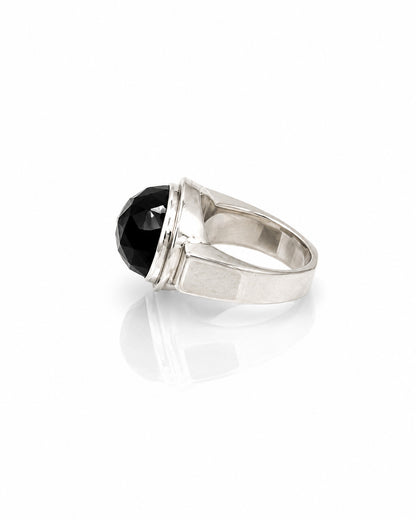 Sterling Silver Ring with Oval Stone in Bezel Mount