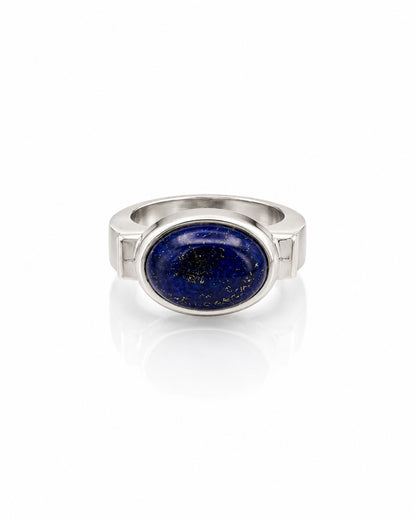 Sterling Silver Ring with Oval Stone in Bezel Mount