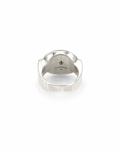 Sterling Silver Ring with Oval Stone in Bezel Mount
