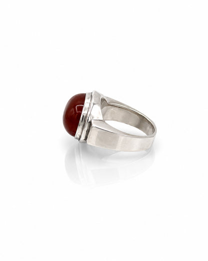 Sterling Silver Ring with Oval Stone in Bezel Mount
