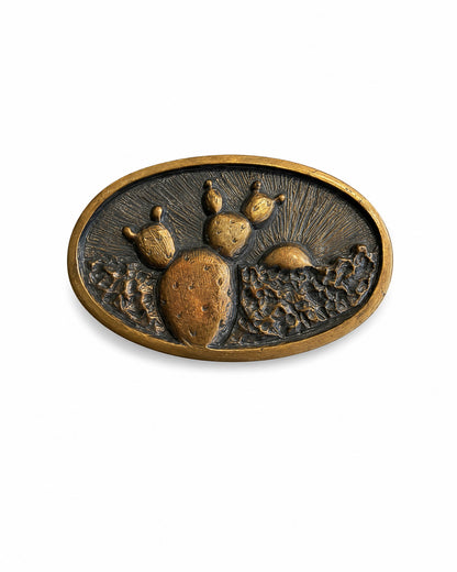 Bronze Belt Buckle, Pickly Pear