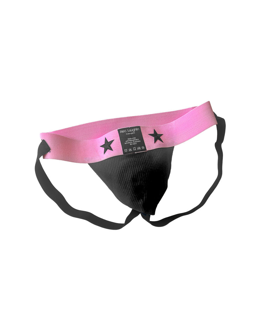 Bubblegum Pink and Black Luxury Tencel Jock Strap by Alec Laughlin