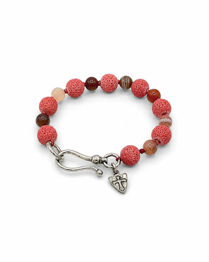 Coral and Sterling Bracelet