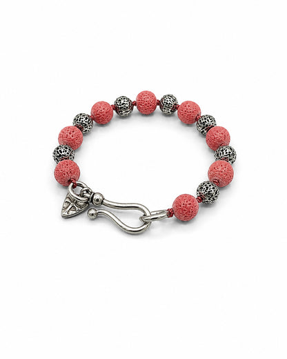 Coral and Sterling Bracelet