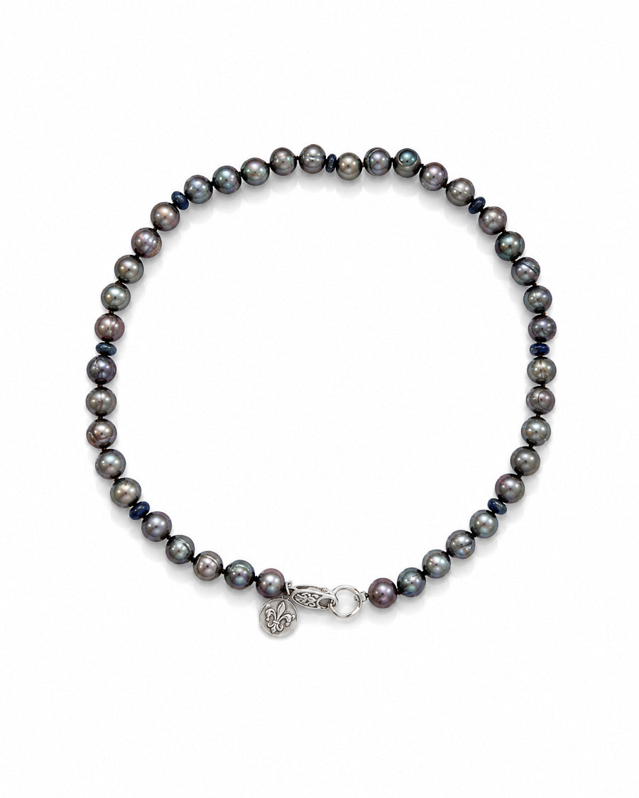 Freshwater Pearl and Lapis Necklace