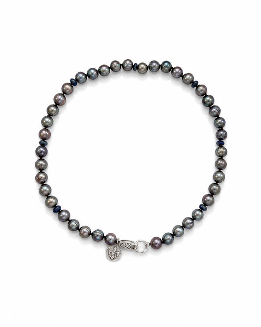 Freshwater Pearl and Lapis Necklace