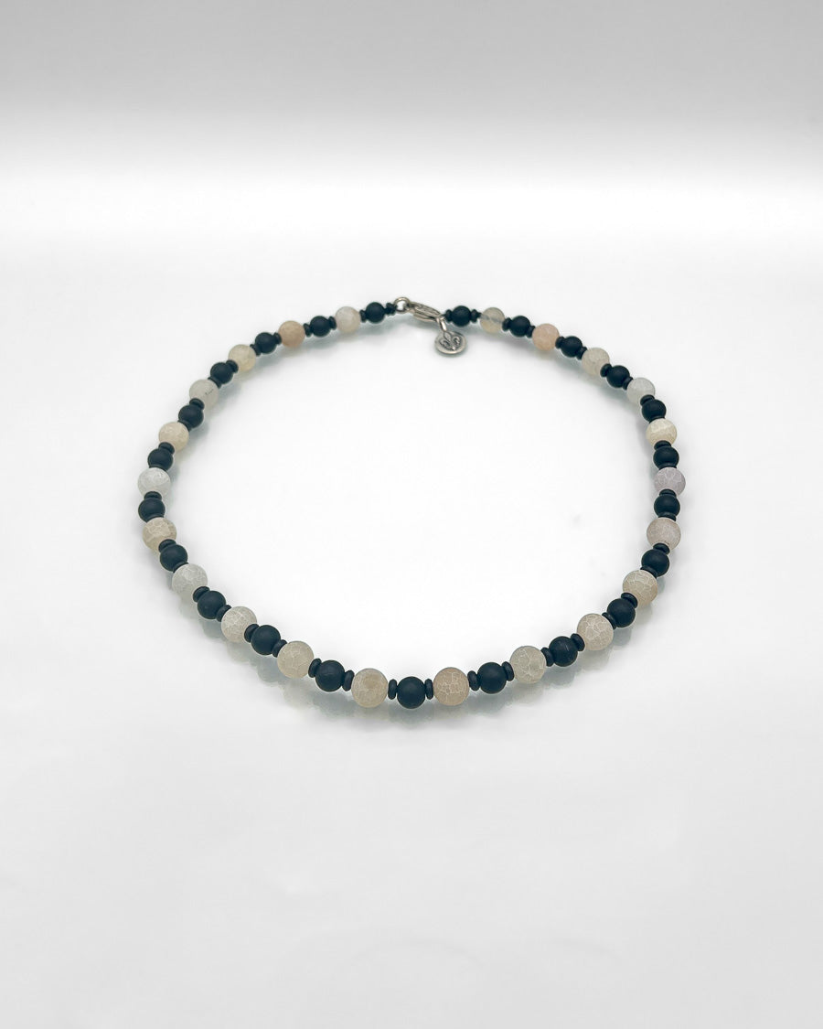 Druzzy Agate and Onyx Necklace