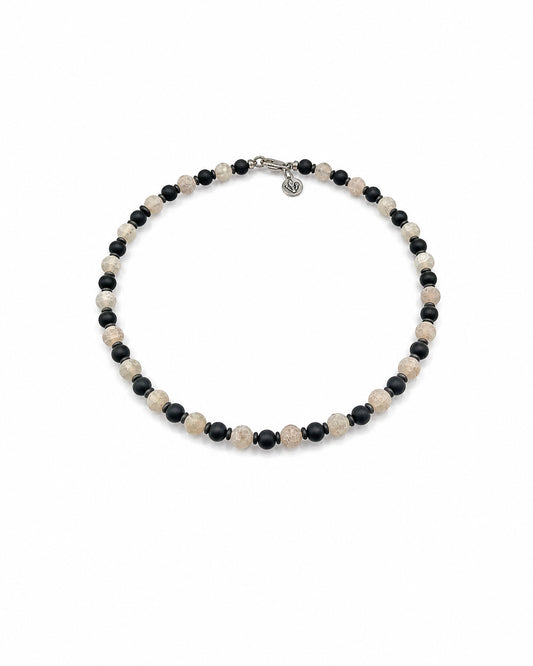 Druzzy Agate and Onyx Necklace