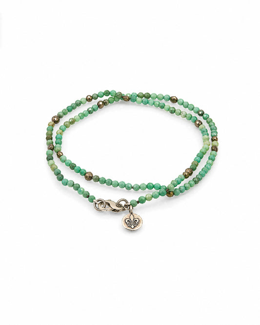 Faceted Turquoise Bead Necklace with Pyrite Accents