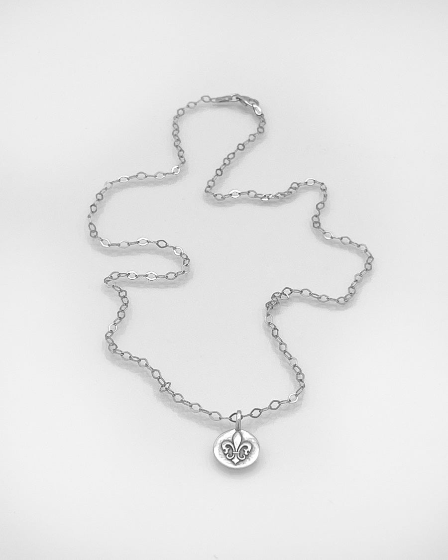 Sterling Silver Fleur-de-lis Pendant Necklace
