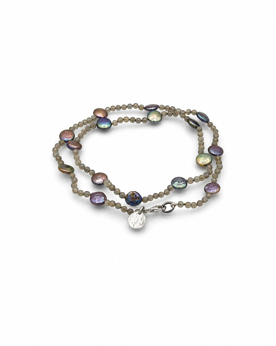 Labradorite and Freshwater Pearl Necklace