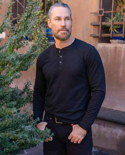 The Winter-Weight Long Sleeve Cotton Henley