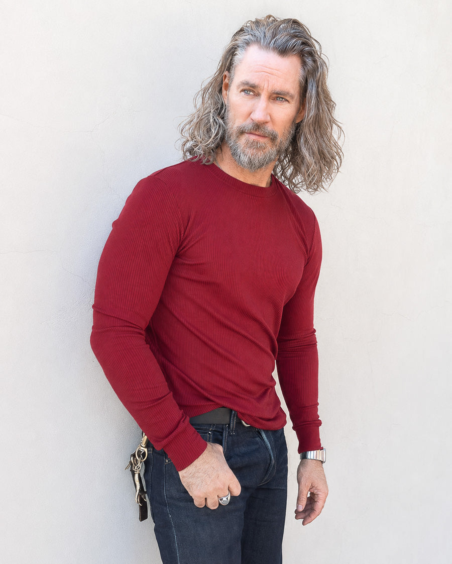 The Long Sleeve Ribbed Tencel Crew ⚘
