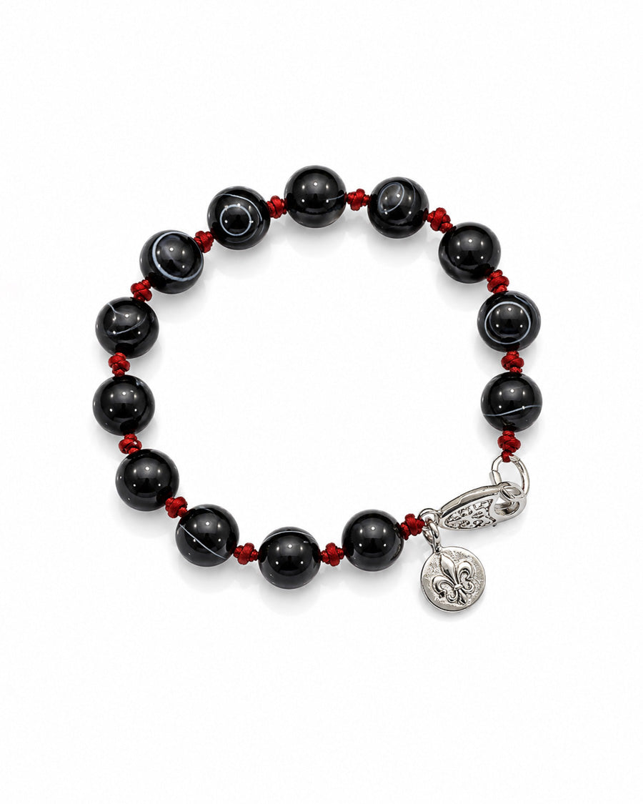 Obsidian and Red Jasper Bracelet