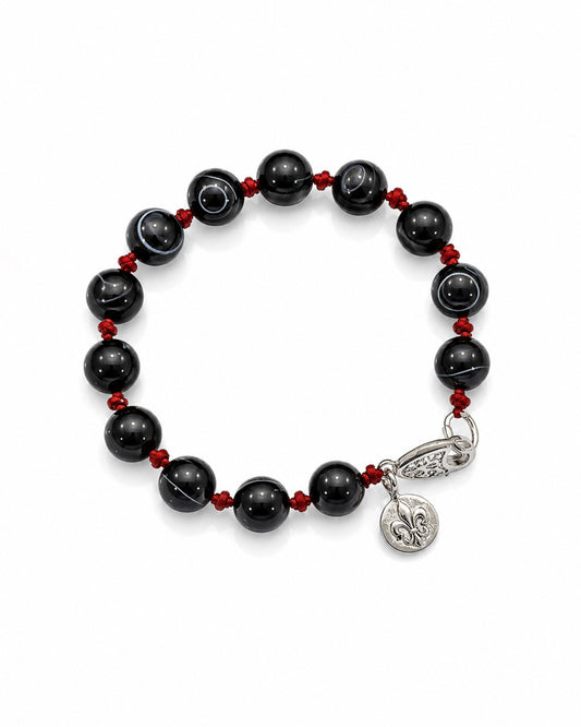 Obsidian and Red Jasper Bracelet