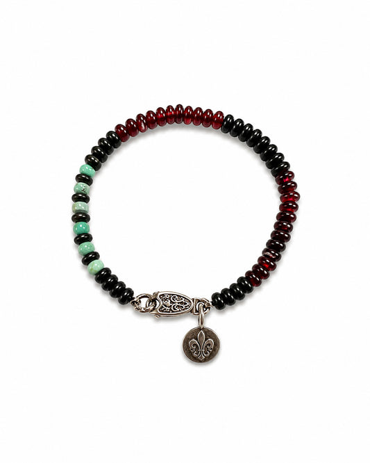 Palm Seed and Turquoise Bracelet
