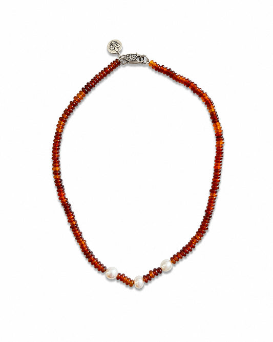 Palm Seed and Pearl Necklace