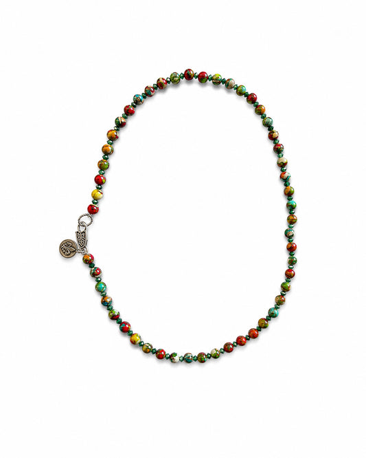 Rainbow Jasper and Emerald Necklace