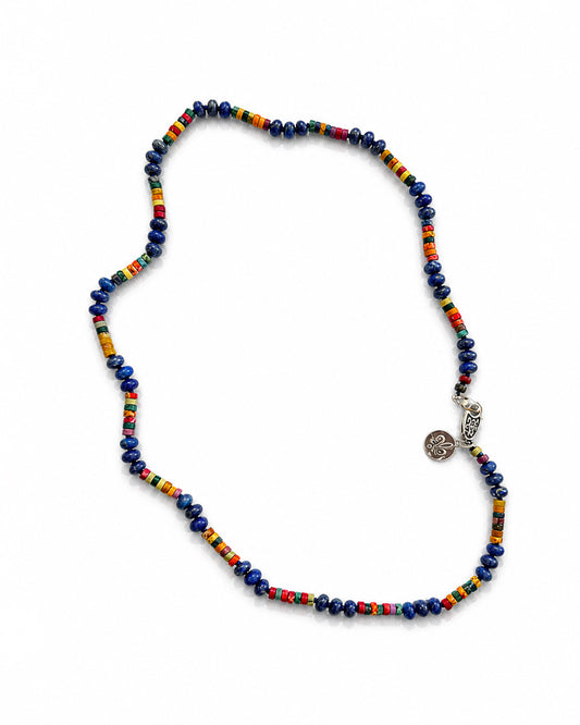 Rainbow Jasper and Lapis Lazuli Necklace