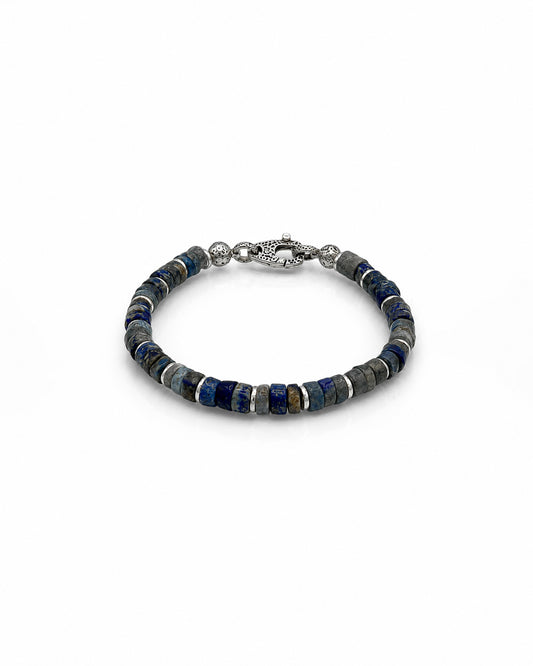 Sodalite & Silver Bead Bracelet