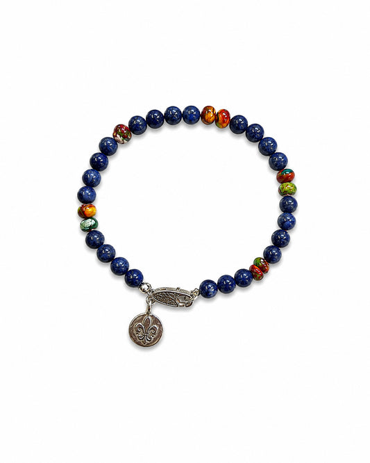 Sodalite and Rainbow Jasper Accents Bracelet