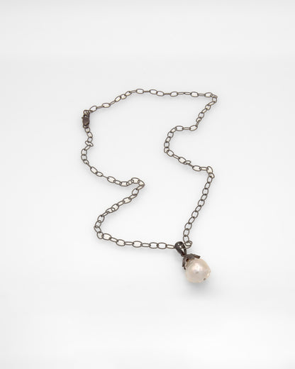 Sterling Silver Baroque Pearl Pendant Necklace