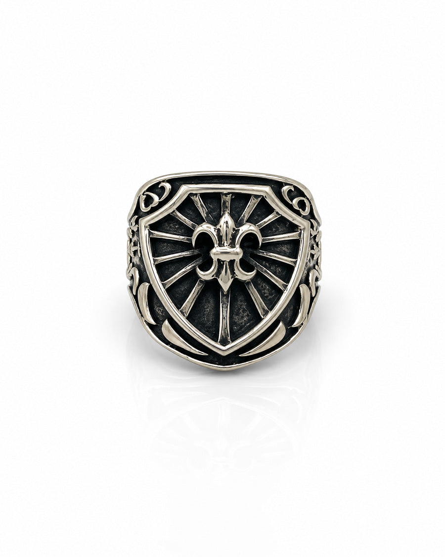 Fleur de Lis Shield Ring
