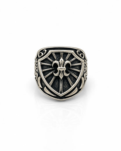 Fleur de Lis Shield Ring