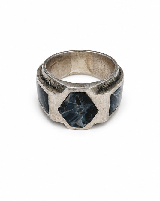 Sterling Silver Ring with Three Pietersite Stones