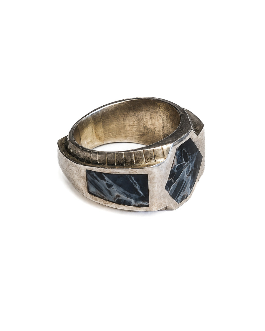 Sterling Silver Ring with Three Pietersite Stones
