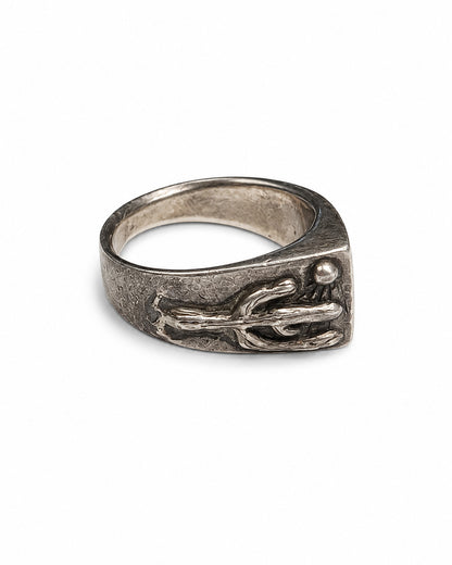 Sterling Silver Ring with Saguaro Motif and Pietersite
