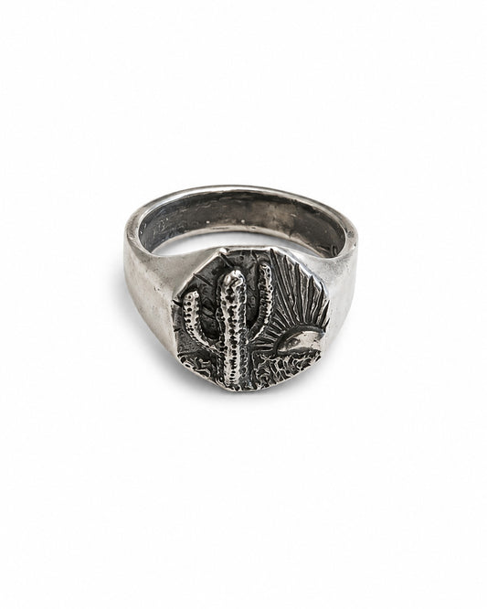 Sterling Silver Saguaro Signet Ring