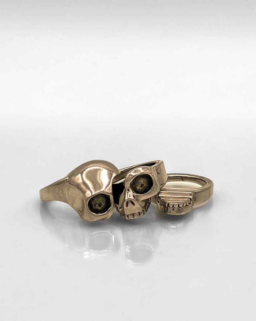 Triple-Tiered Divided Skull Ring