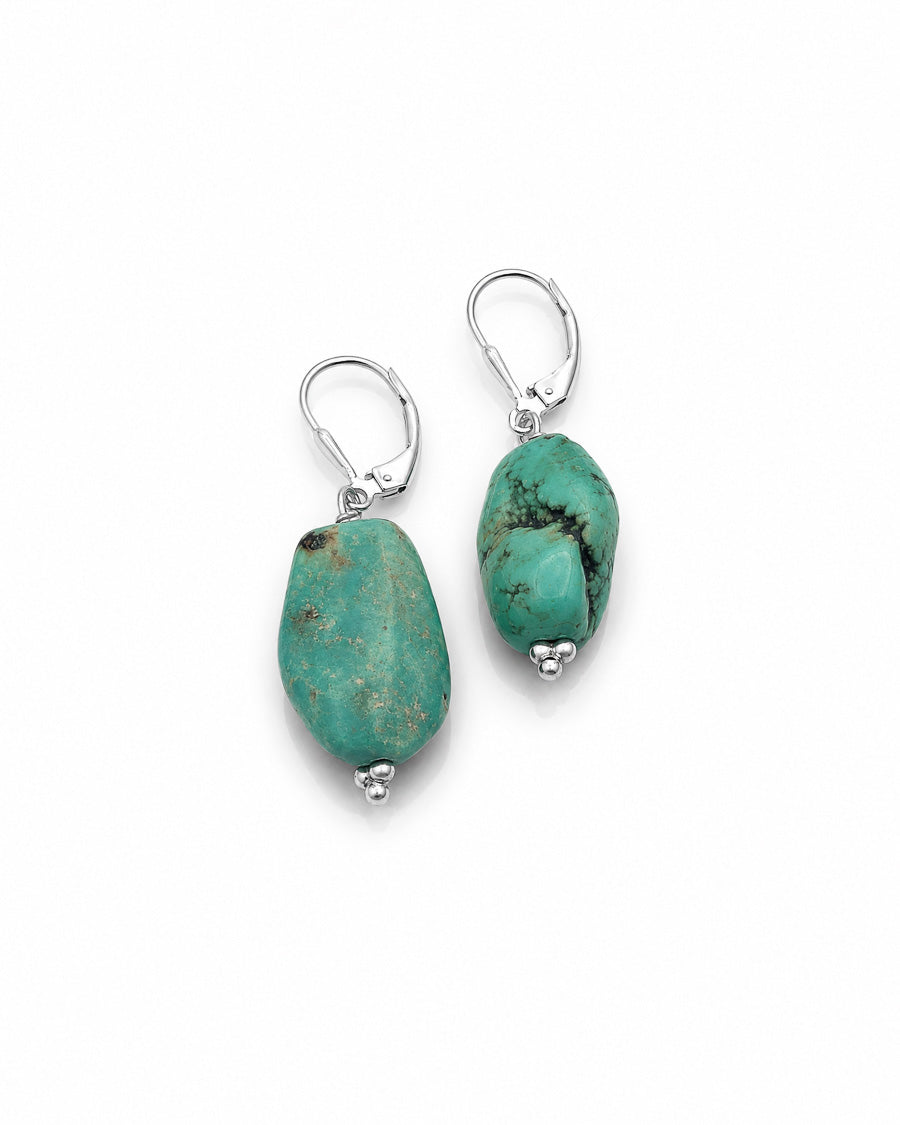 Turquoise and Sterling Drop Earrings