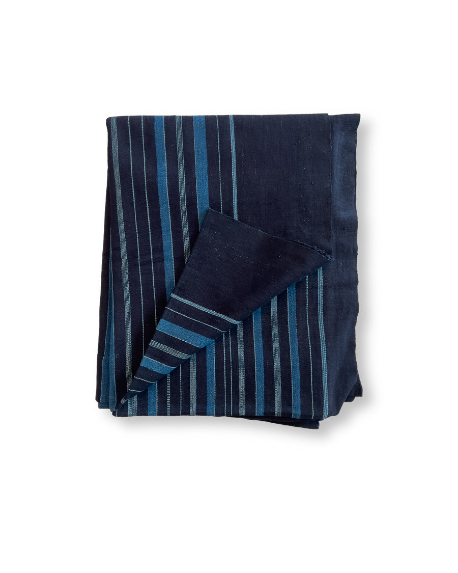 Woven Stripes Indigo Travel Blanket