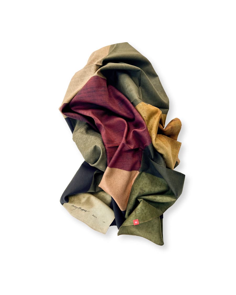 The Andy Burgess Scarf - Side view of the oversized design, allowing for versatile styling options.