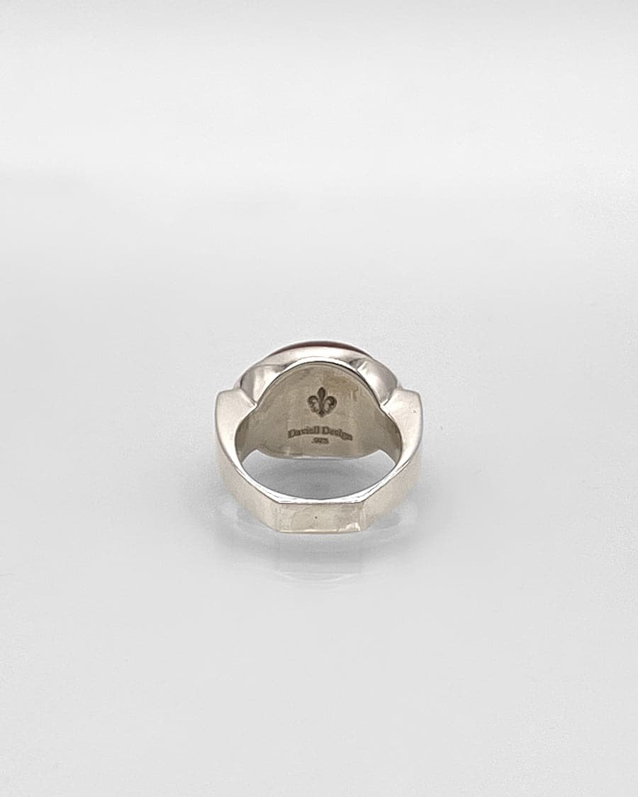 Sterling Silver Ring with Oval Stone in Bezel Mount